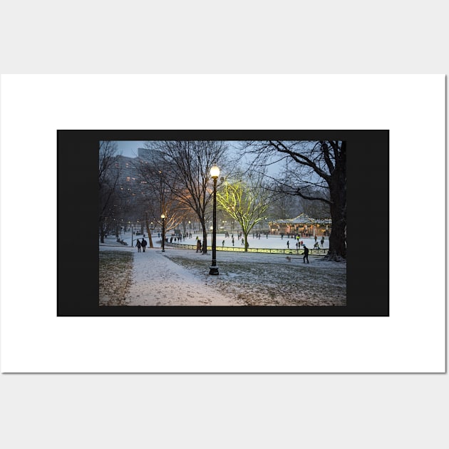 A Christmas Walk through the Boston Common Boston MA Wall Art by WayneOxfordPh